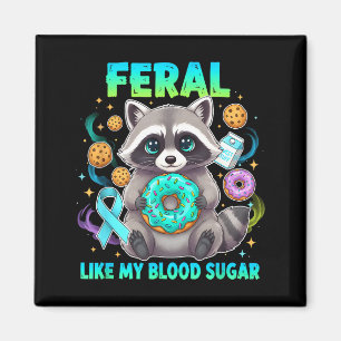 Wild wie mein Blutzucker Waschbär Donuts Diabetes Magnet