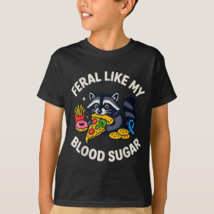Wild wie mein Blutzucker Waschbär Lustiges Essen C T-Shirt