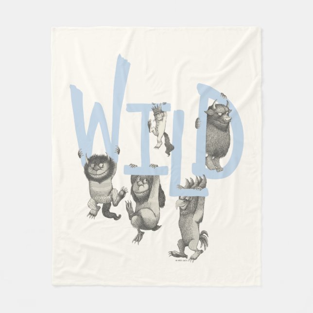 WILD | Wilde Dinge und Max - Blau Fleecedecke (Vorderseite)