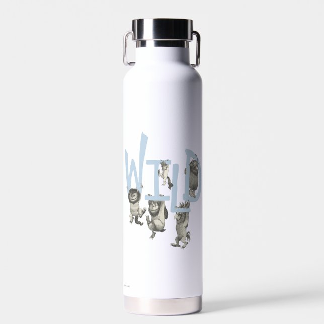 WILD | Wilde Dinge und Max - Blau Trinkflasche (Vorne)