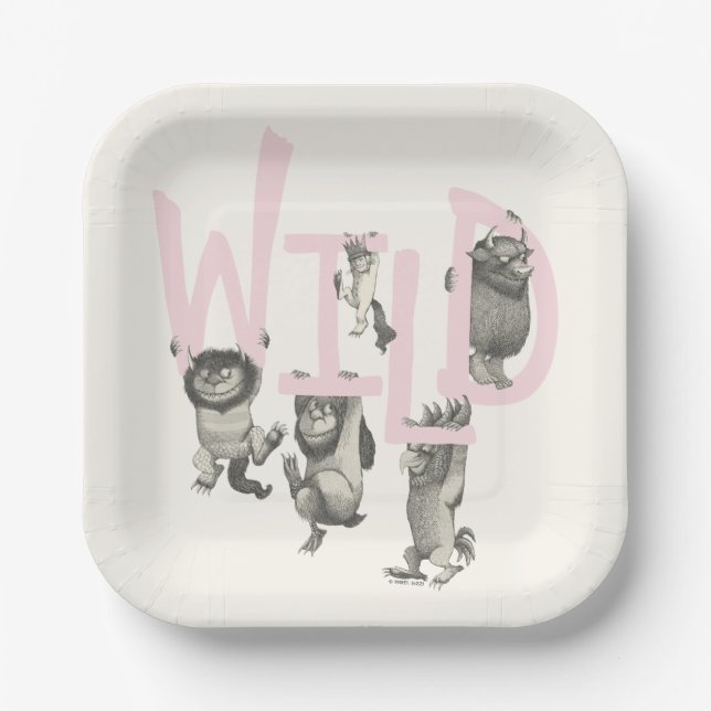 WILD | Wilde Dinge und Max - Rosa Pappteller (Vorderseite)