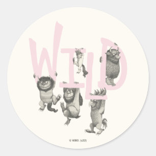 WILD   Wilde Dinge und Max - Rosa Runder Aufkleber