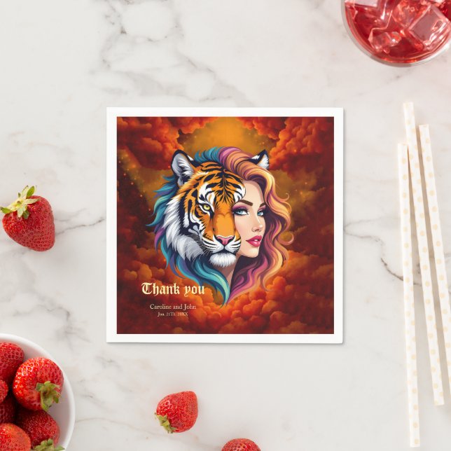 Wild Within – Tiger Spirit Göttin.  Serviette (Beispiel)