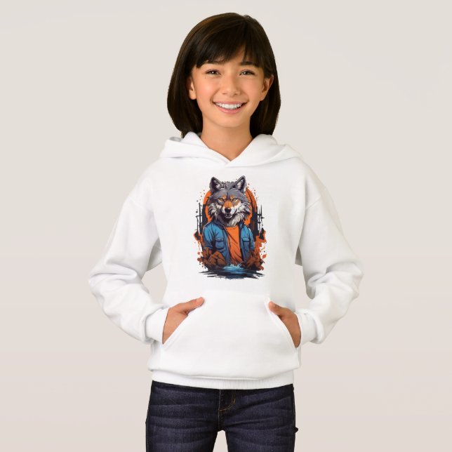 Wild Wolf Animal Hoodie (Vorne ganz)