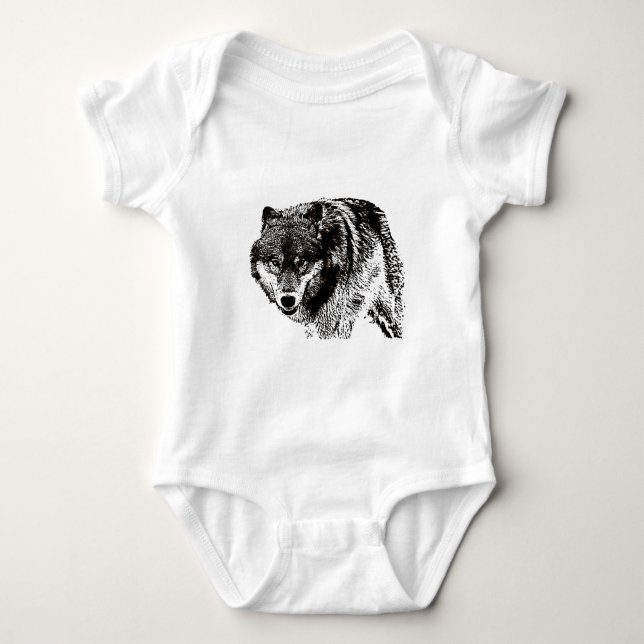 Wild Wolf Baby Strampler (Vorderseite)