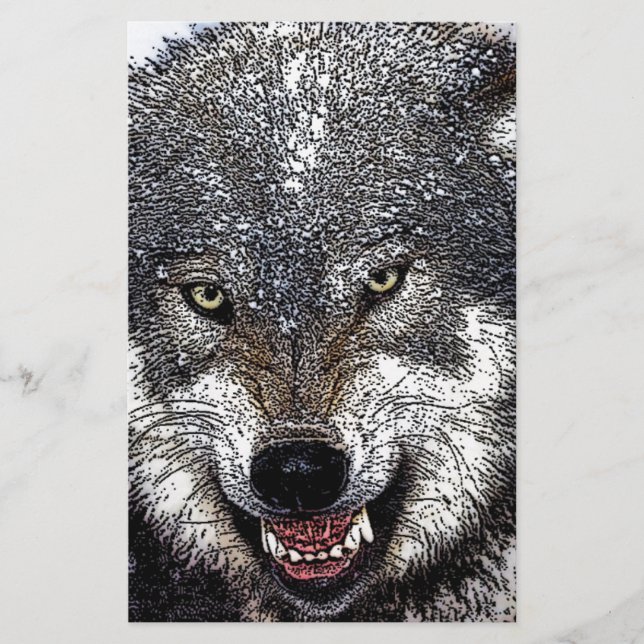 Wild Wolf Briefpapier (Vorderseite)