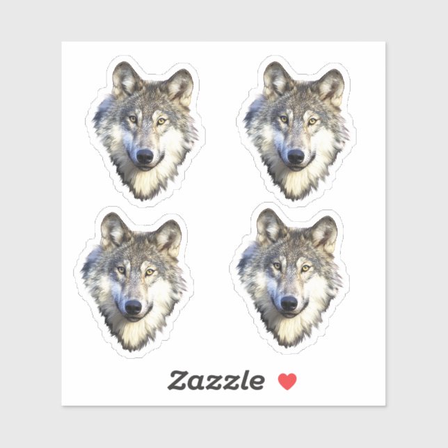 Wild Wolf Face Aufkleber (Blatt)