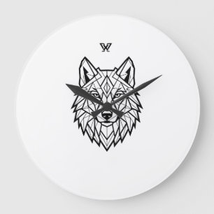 Wild Wolf Grafik Vintage-Wilderness-Wolf-T-Shirt Große Wanduhr