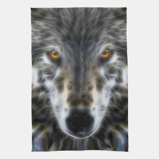Wild Wolf Inspirational Portrait Handtuch (Vertikal)