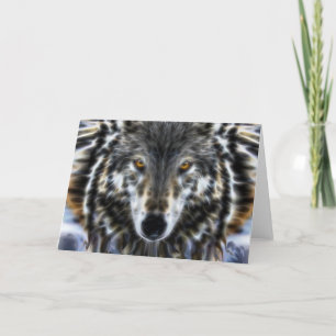 Wild Wolf Inspirational Portrait Karte