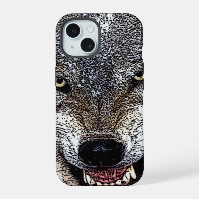 Wild Wolf iPhone 15 Hülle (Rückseite)