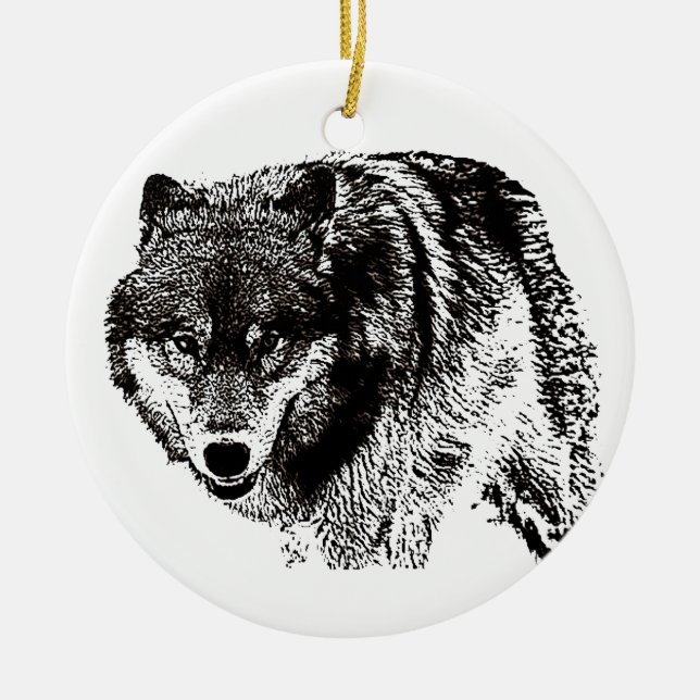 Wild Wolf Keramik Ornament (Vorne)