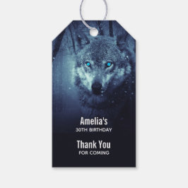 Wild Wolf mit Beautiful Blue Eyes Event Vielen Dan Geschenkanhänger