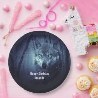 Wild Wolf mit schönen blauen Augen Geburtstag