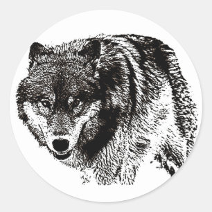 Wild Wolf Runder Aufkleber