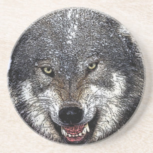 Wild Wolf Sandstein Untersetzer