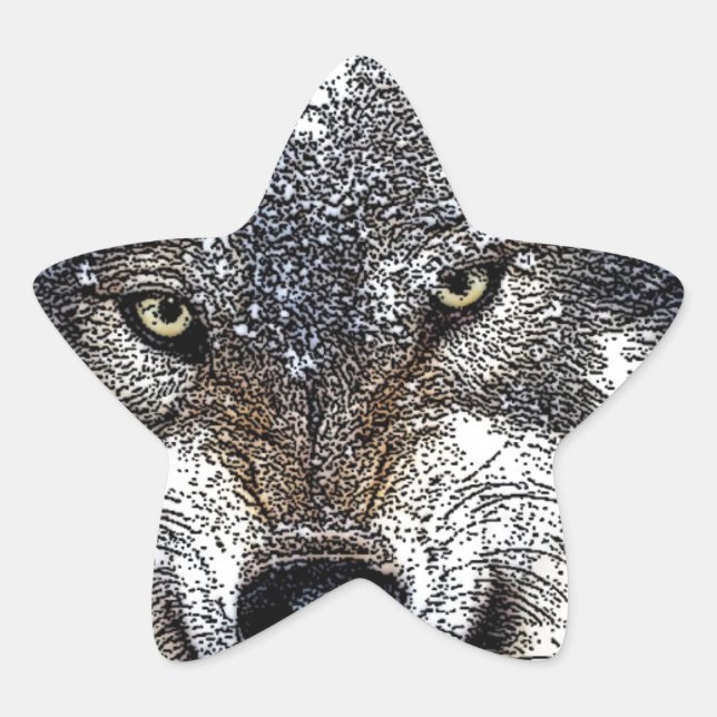 Wild Wolf Stern-Aufkleber (Vorderseite)