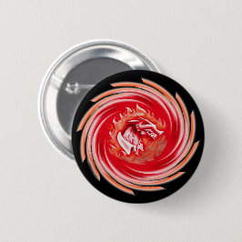 Wild Wolf Whirling Black Button