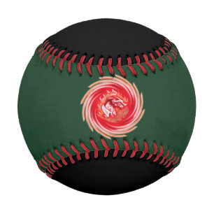 Wild Wolf Whirling, grün und schwarz Baseball