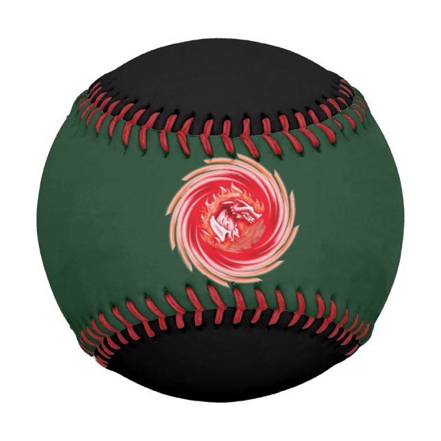 Wild Wolf Whirling, grün und schwarz Baseball (Vorderseite)