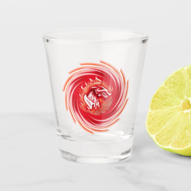 Wild Wolf Whirling Klarscherglas Schnapsglas (Vorderseite)