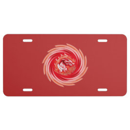 Wild Wolf Whirling Red Aluminium Autokennzeichen US Nummernschild