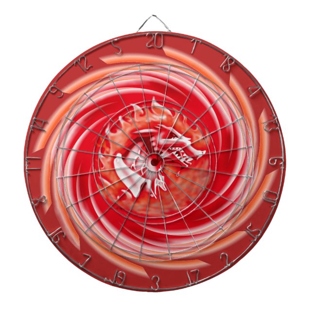 Wild Wolf Whirling Red Dartboard Dartscheibe (vorne)