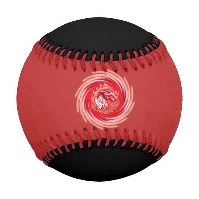 Wild Wolf Whirling roter und schwarzer Baseball (Vorderseite)