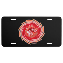 Wild Wolf Whirling schwarze Aluminiumlegierungspla US Nummernschild
