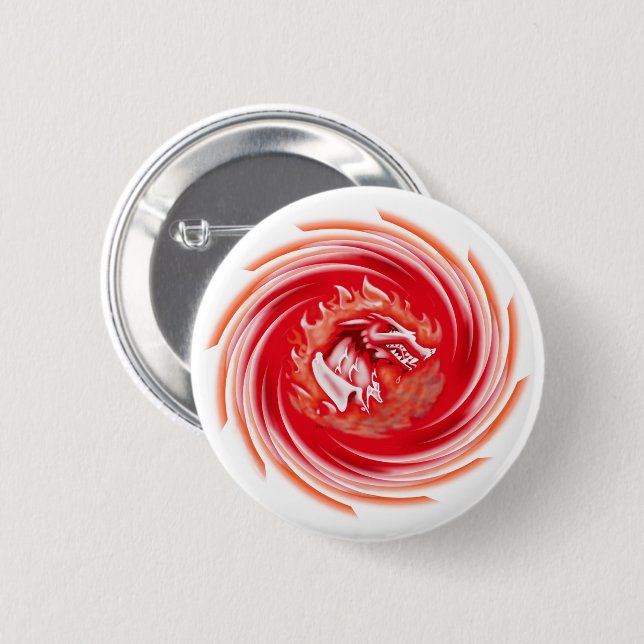 Wild Wolf Whirling weiße Taste Button (Vorne & Hinten)