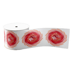 Wild Wolf Whirling, weißer Bandspool Ripsband