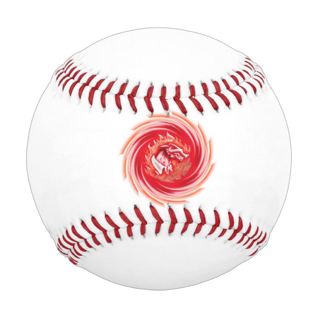Wild Wolf Whirling, weißer Baseball (Vorderseite)