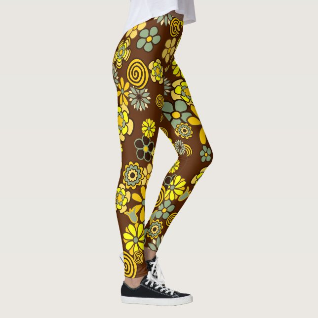 Wild Wonder Blume Leggings, trendige Leggings (Rechts)
