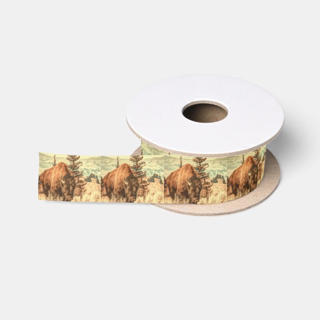 Wild Woodland Bison Satinband (Spule)