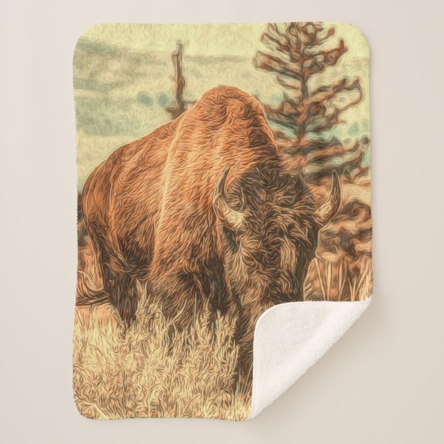 Wild Woodland Bison Sherpadecke (Vorderseite)