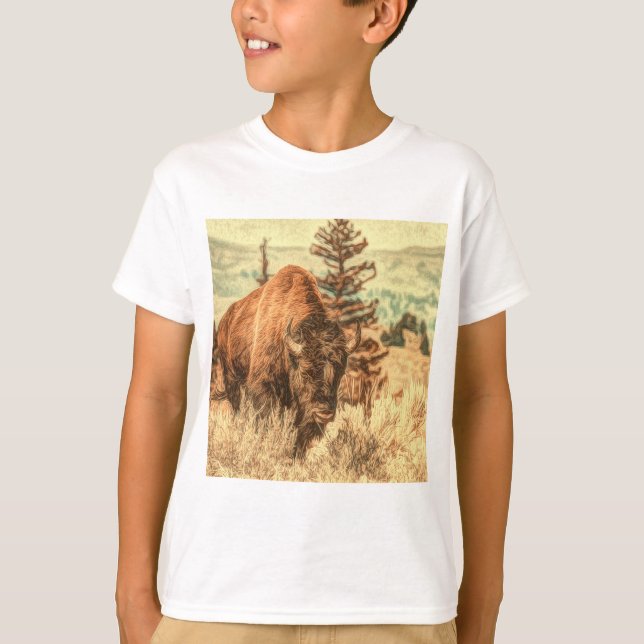 Wild Woodland Bison T-Shirt (Vorderseite)