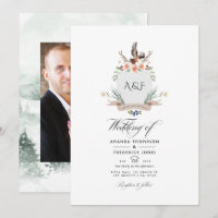 Wild Woodland Laurel Wappen Wedding Foto