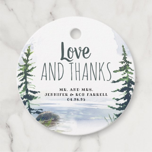Wild Woodsy Nature Liebe und Dank Hochzeit Geschenkanhänger (Vorderseite)