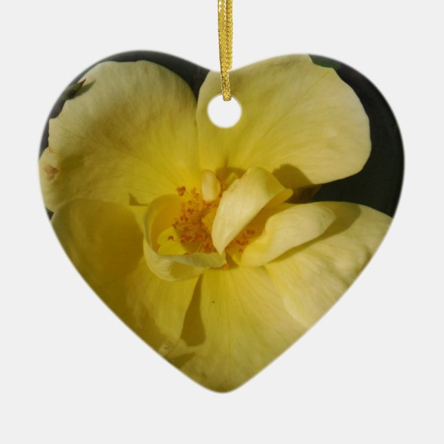 Wild Yellow Rose Keramik Ornament (Vorne)