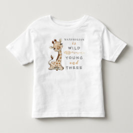 Wild Young und Three Birthday Jungle Baby T - Shir Kleinkind T-shirt