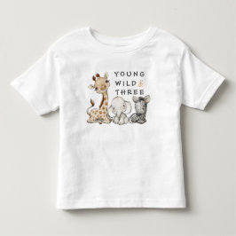 Wild Young und Three Birthday Jungle Baby T - Shir Kleinkind T-shirt