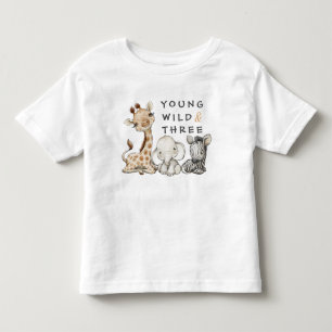 Wild Young und Three Birthday Jungle Baby T - Shir Kleinkind T-shirt