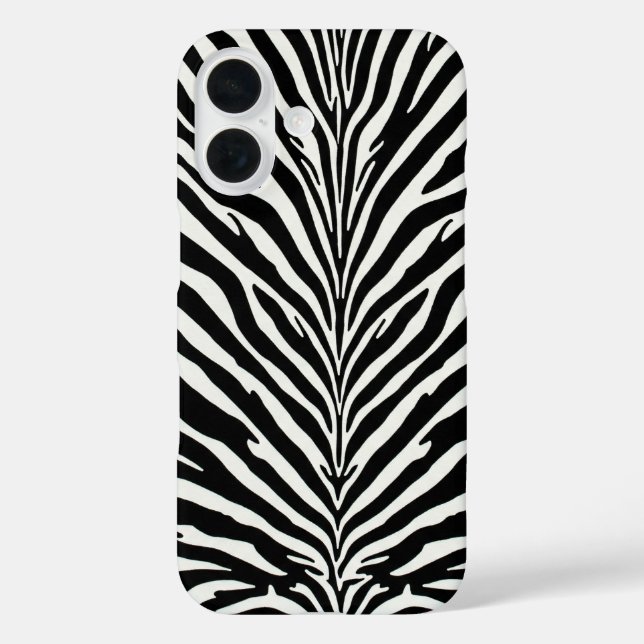 Wild Zebra Pattern iPhone 16 Hülle (Rückseite)