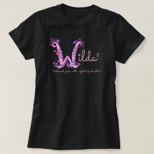 Wilda Girls nennen W Mongram Herz T-Shirt