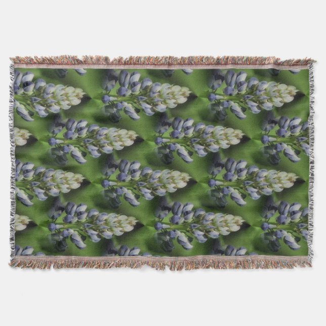 Wildblauer Lupine Blume Naturmuster Decke (Vorderseite)
