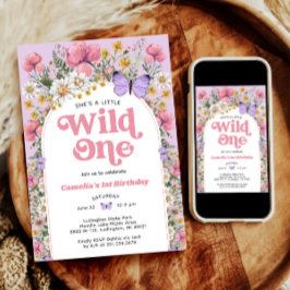 Wildblume 1. Geburtstag Einladung