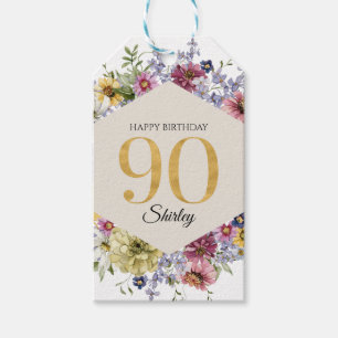 Wildblume 90. Geburtstag Personalisiert Geschenkanhänger