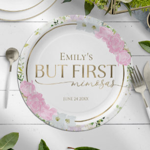 Wildblume, aber erstes Mimosas-Brautparty Pappteller