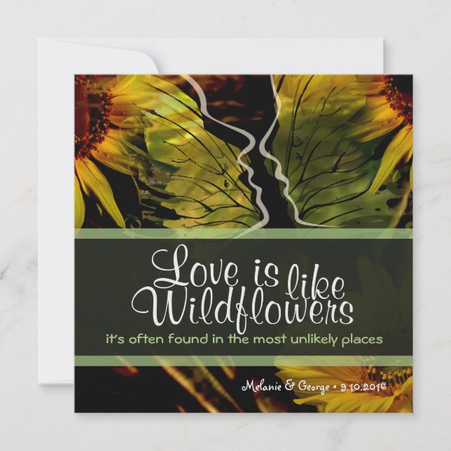 Wildblume Abstrakt Sonnenblumen Einladung (Vorderseite)