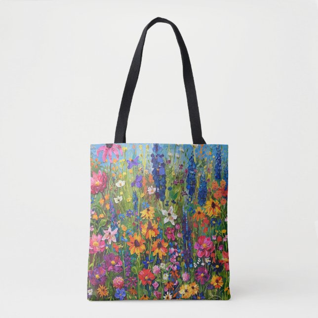 Wildblume Akryllackierung Tasche (Vorderseite)